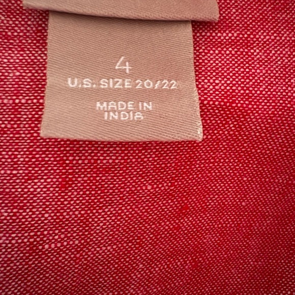 Chico's light red linen utility jacket - Picture 3 of 5
